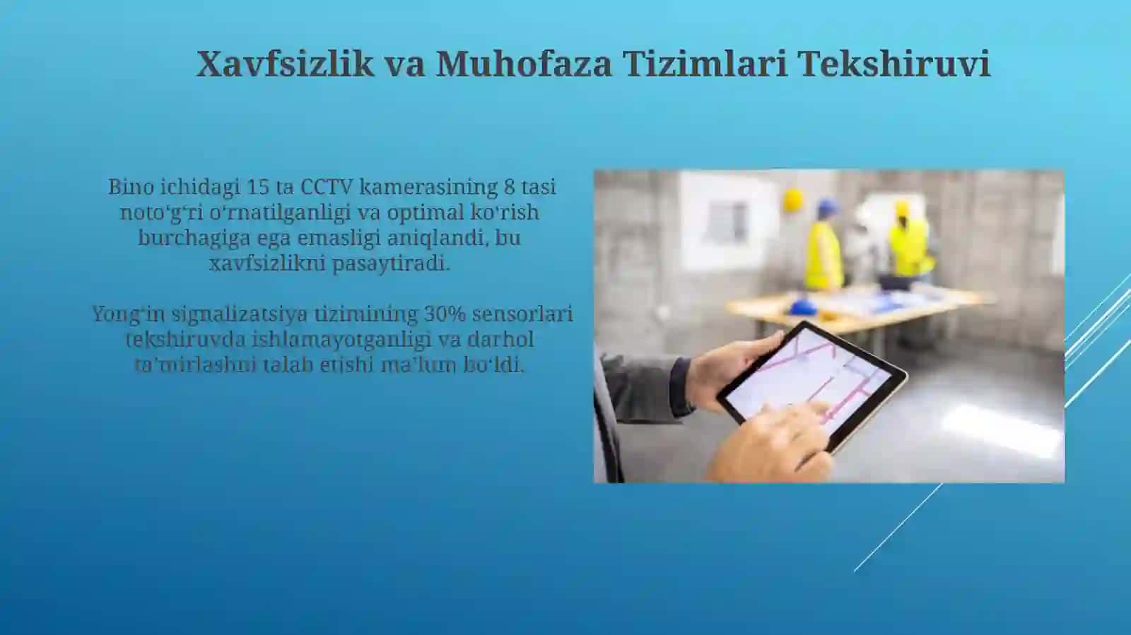 Bino va inshootning texnik baxolash natijalarini tahlil qilish 3