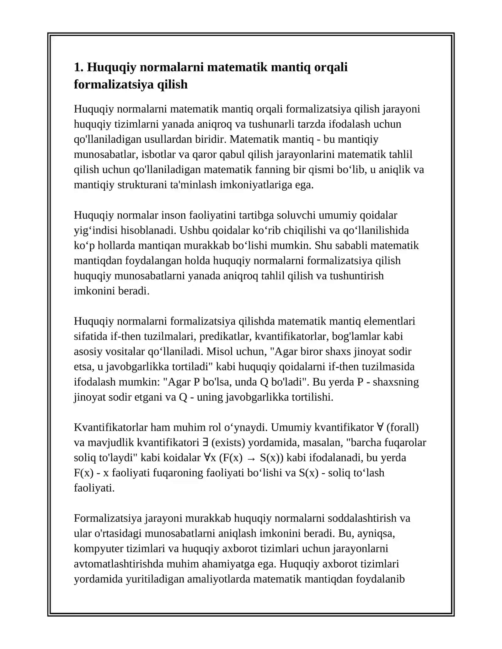 HUQUQIY NORMALARINI MATEMATIK MANTIQ YORDAMIDA IFODALASH 3