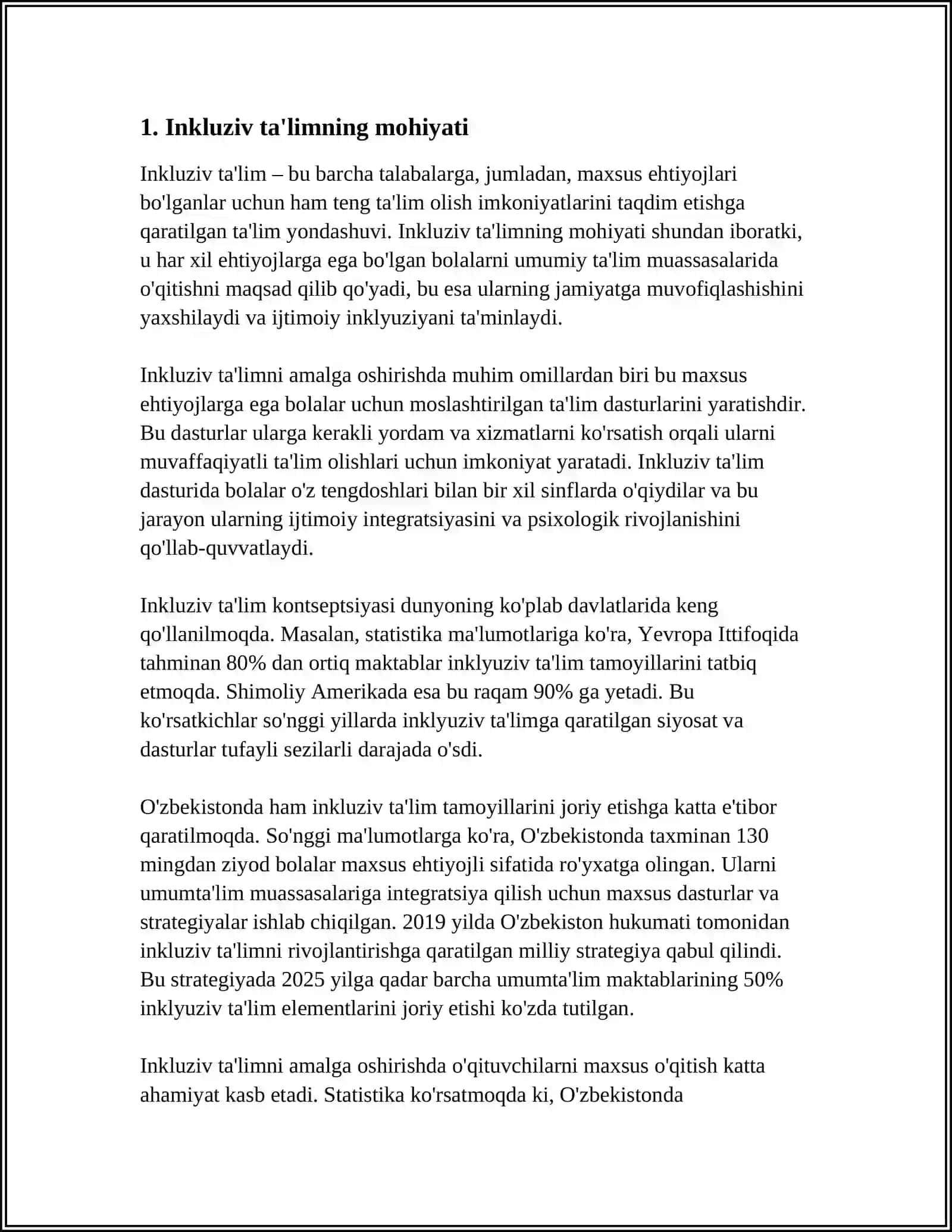 INKLYUZIV VA BIRGALIKDA O‘QITISH: ULARNING ASOSIY FARQLARINI ASOSLASH 3