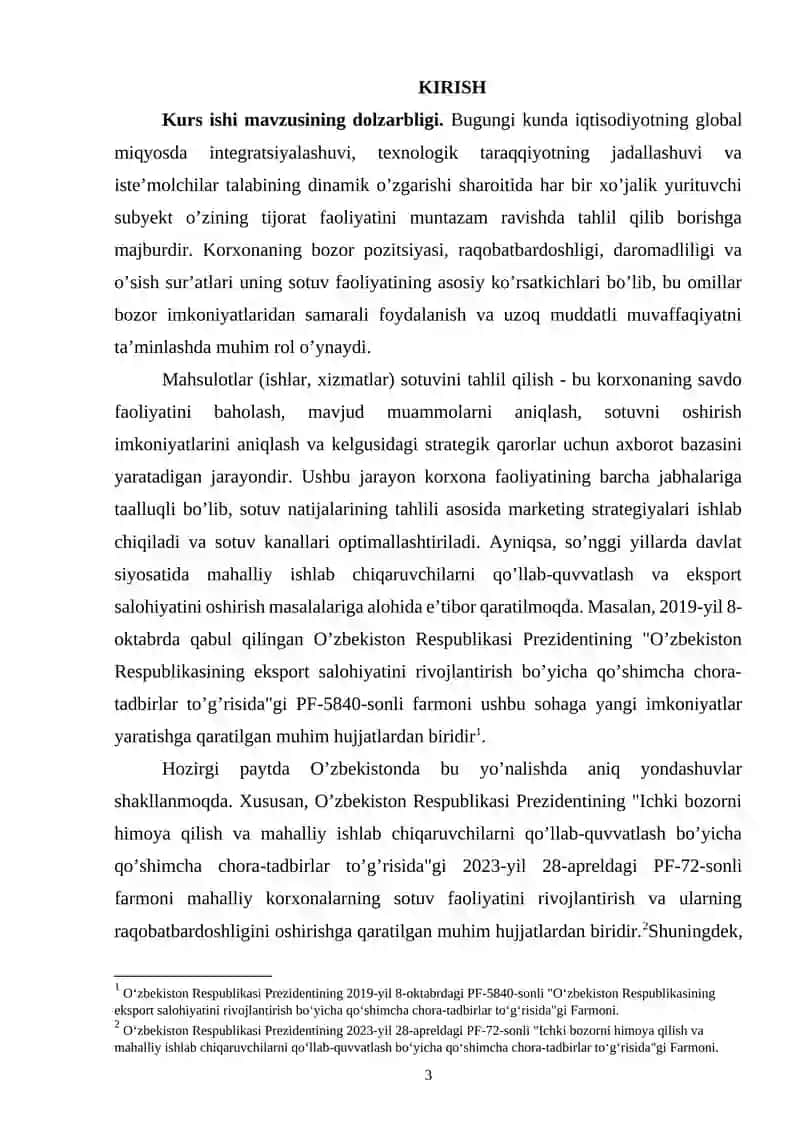 Mahsulot (ishlar va xizmatlar) sotuvini tahlil qilish 3