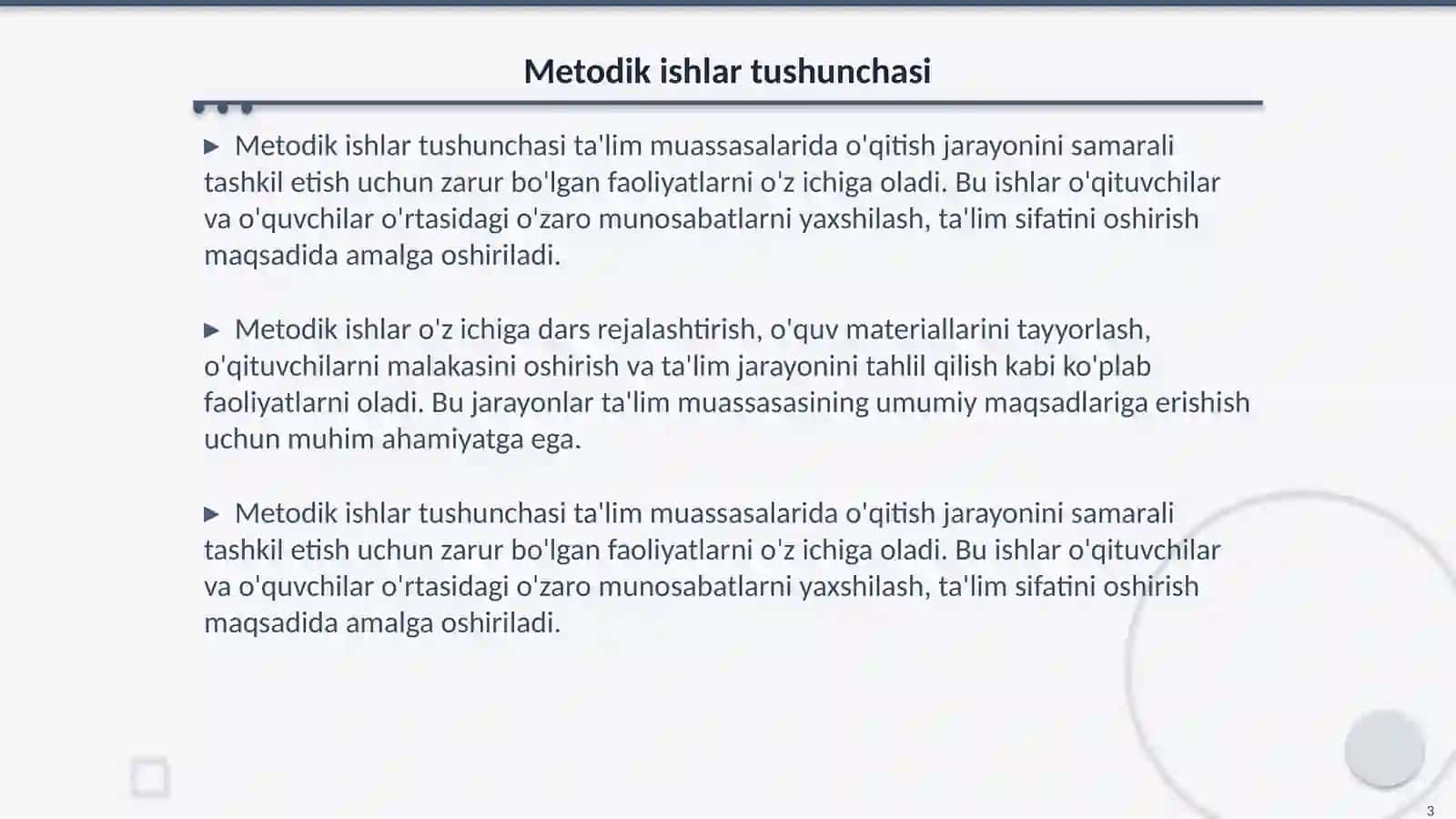 Talim muassasida metodik ishlarni tashkil etish bosqichlari 3