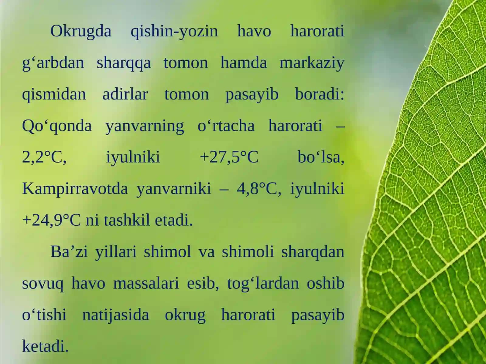 Farg’ona iqlimi, suvlari, tuproqlari, o‘simliklari va hayvonot dunyosi 3