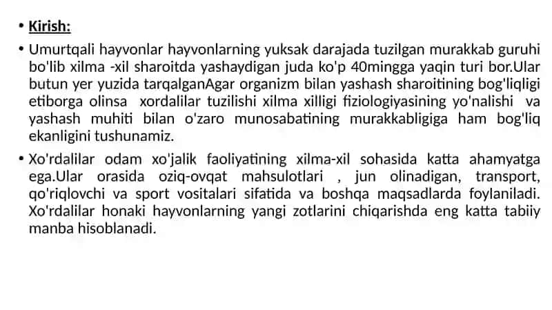 UMURTQALI HAYVONLARNI BIR- BIRI BILAN FILOGENETIK BOG'LANISHI 3