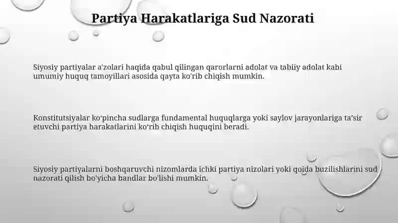Siyosiy partiyalar faoliyatining huquqiy asoslari 3