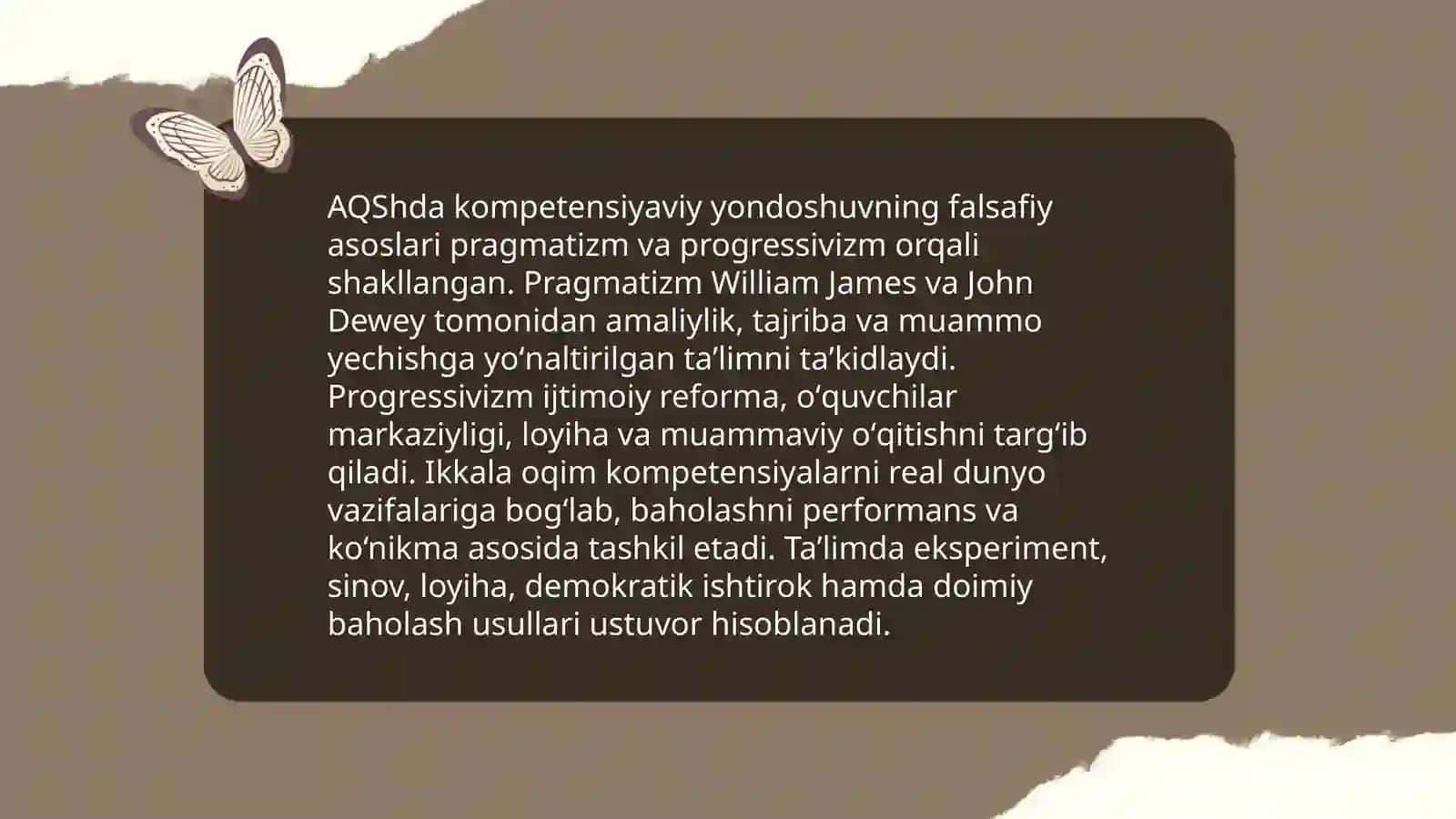 AQShda kompetensiyaviy yondoshuvning falsafiy asoslari va ularning global maqsadi,vazifalari, tashkiliy tizimi 3