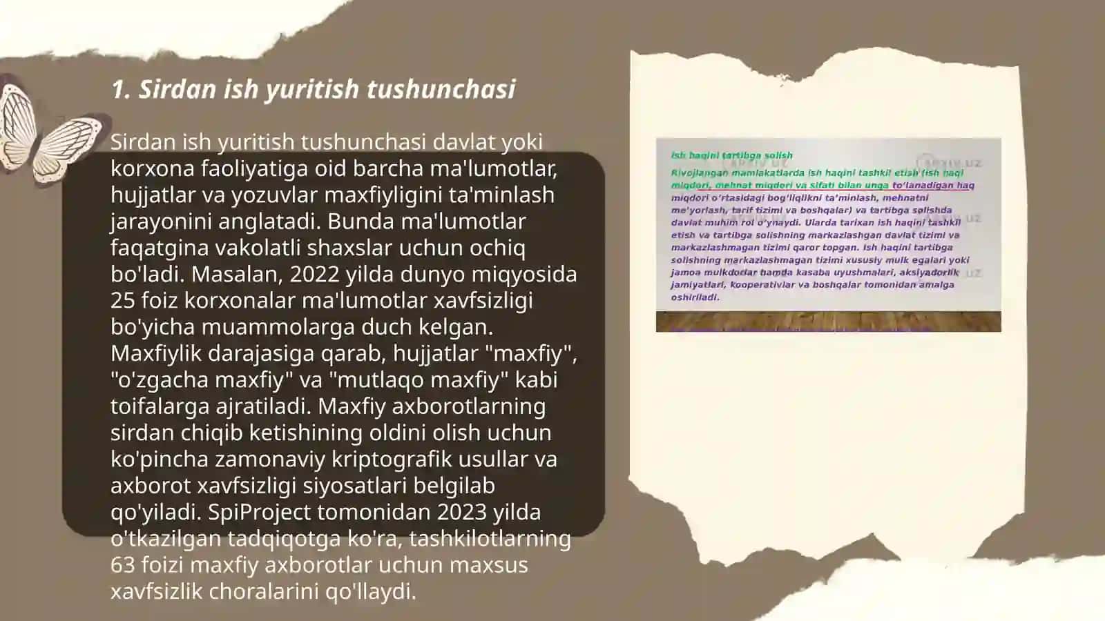 Sirdan ish yuritish mavzusi haqida taqdimot 3