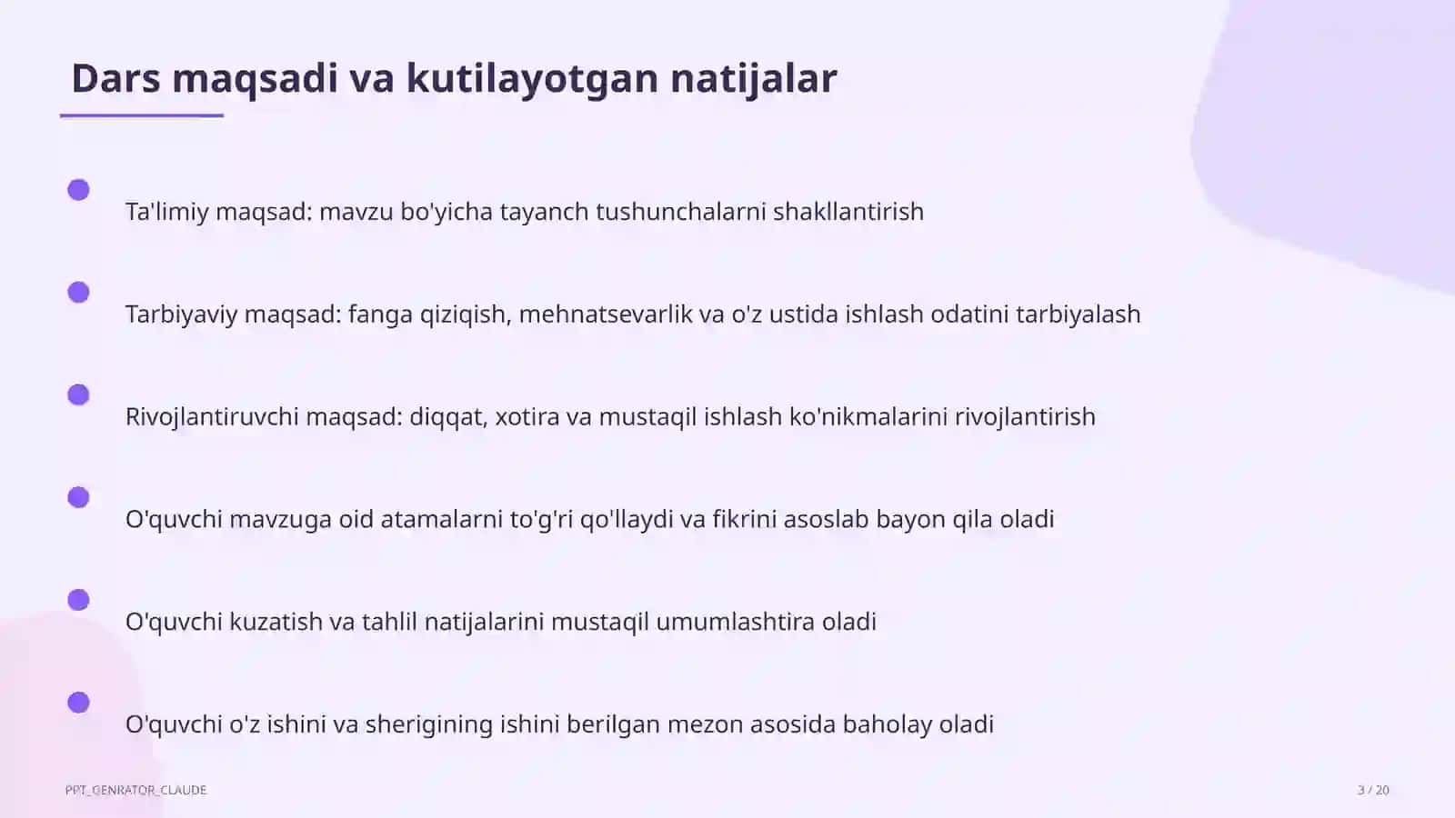O'zbek milliy taomlari tayyorlash texnologiyasi (6-sinf) 3