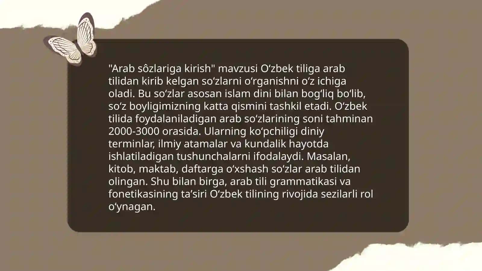 Arab sôzlarida urğu 3