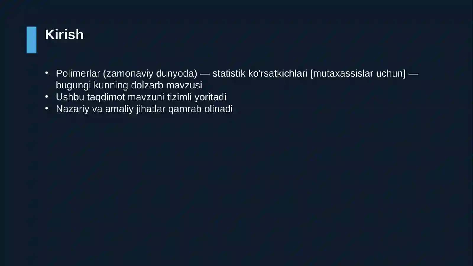 Polimerlar (zamonaviy dunyoda) — statistik ko'rsatkichlari [mutaxassislar uchun] 3