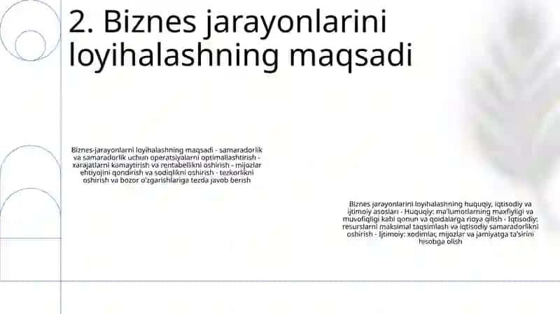 Biznes Jarayonlarini Loyihalash Faninig Dolzarbligi,Maqsadi Va Vazifalari 3