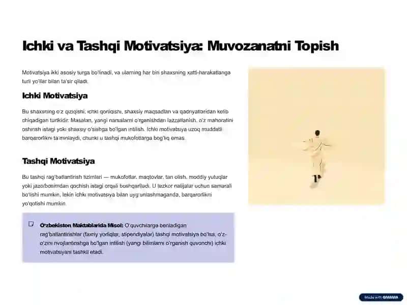 Motivlashtirishda qo’llaniladigan usullar 3