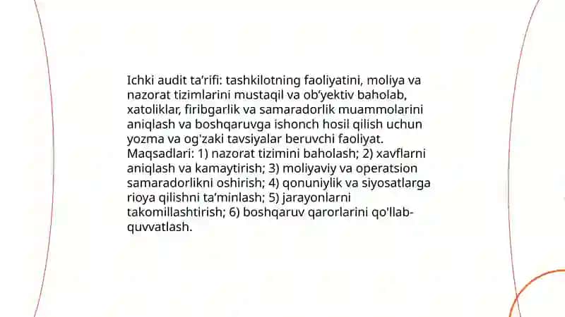 Ichki audit va audit dalilari 3