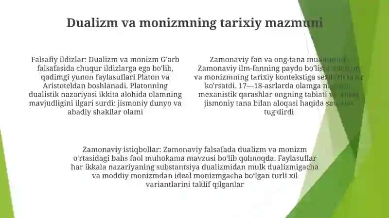 Insonni Tushunish Dualizim Va Monizm Nuqati Nazardan Yondashuv 3