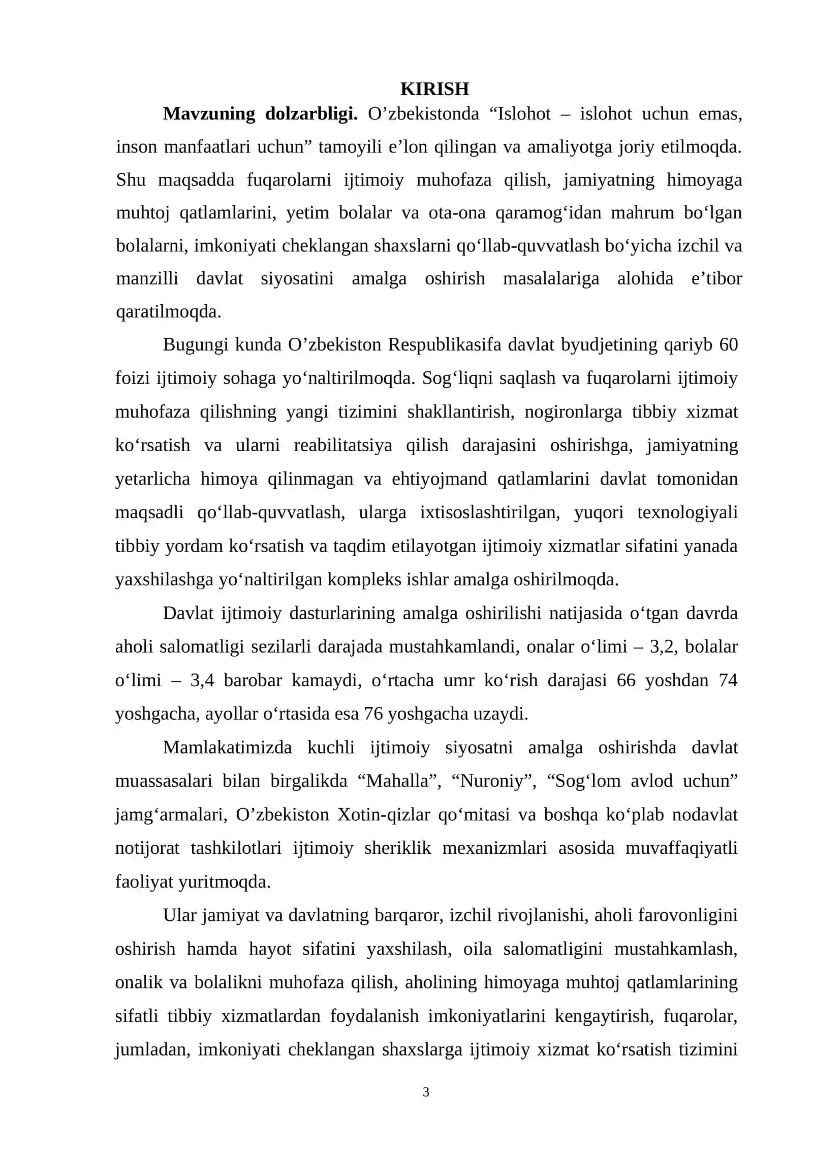 AHOLINI IJTIMOIY MUHOFAZA QILISHDA ISHLAB CHIQARISH KORXONALARINING O'RNI VA IJTIMOIY XIMOYA QILISHNING IQTISODIY ASOSLARI 3