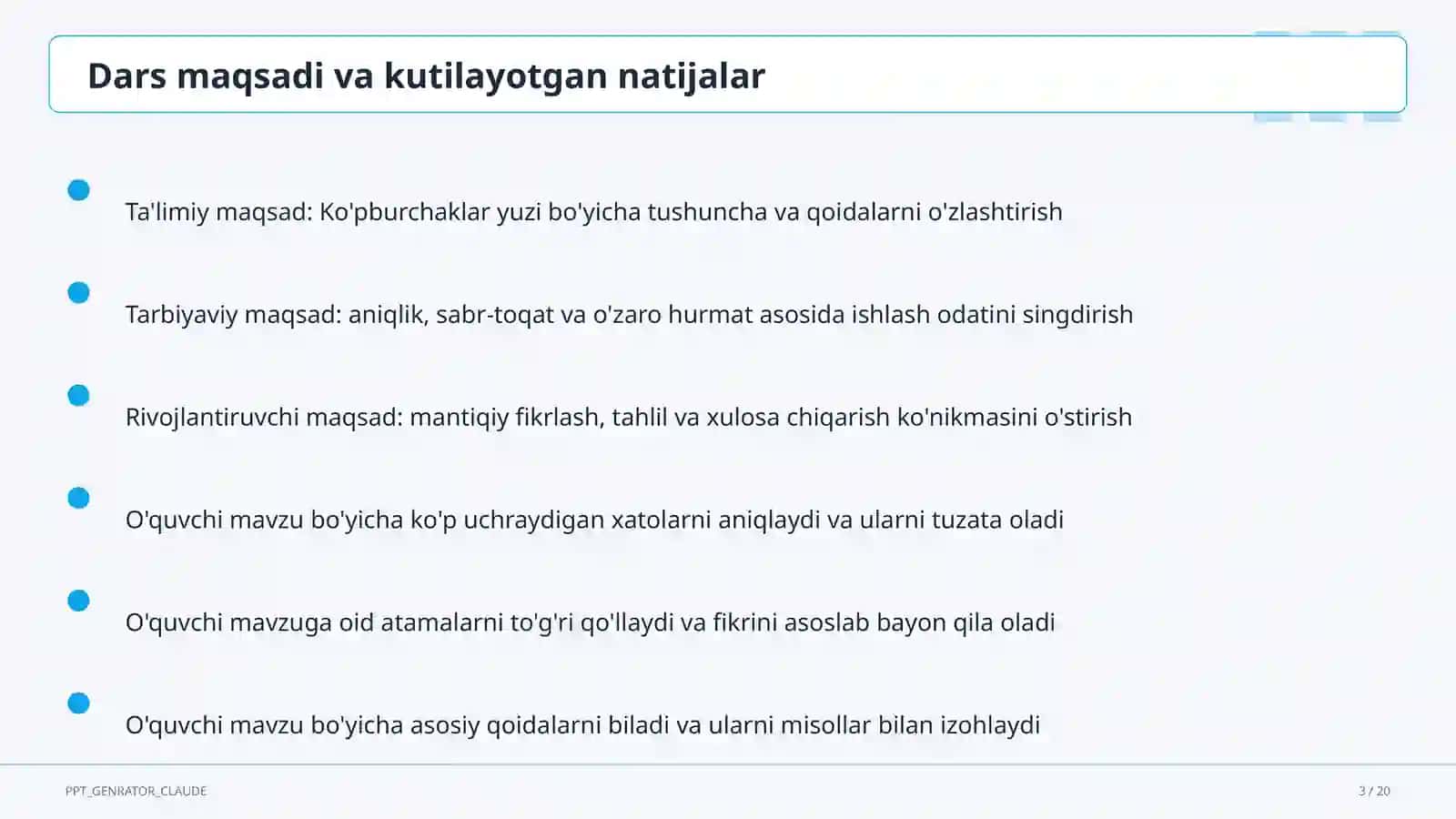 Ko'pburchaklar yuzi (8-sinf) 3