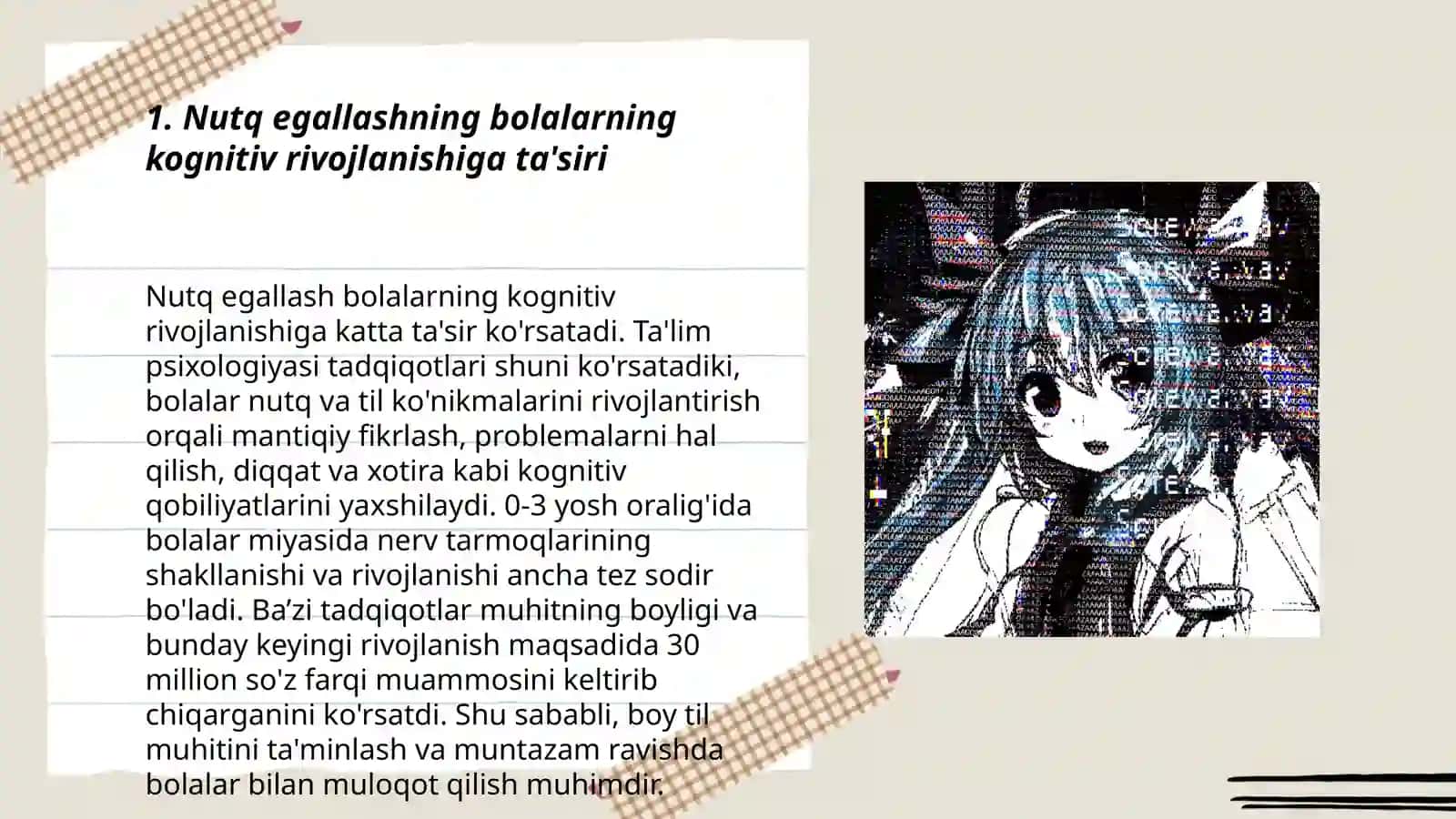 Nutq egallashning bolalarning kognitiv rivojlanishiga ta'siri 3