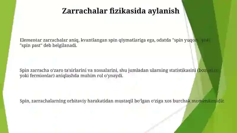Elementar zarrachalar spini 3
