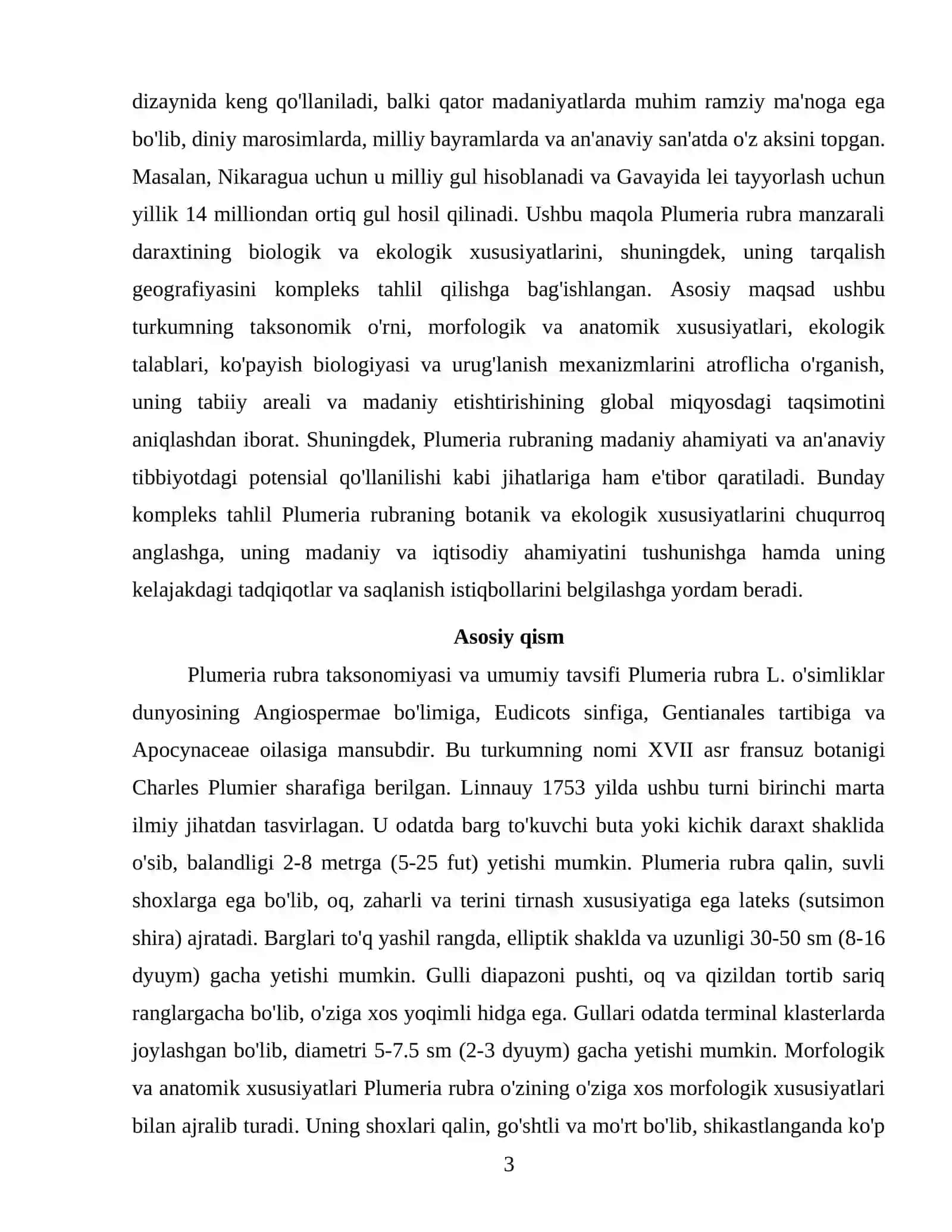 Plumeriya rubra manzarali daraxtining biologiyasi va tarqalishi 3