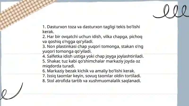 Dasturxon tuzatish 3