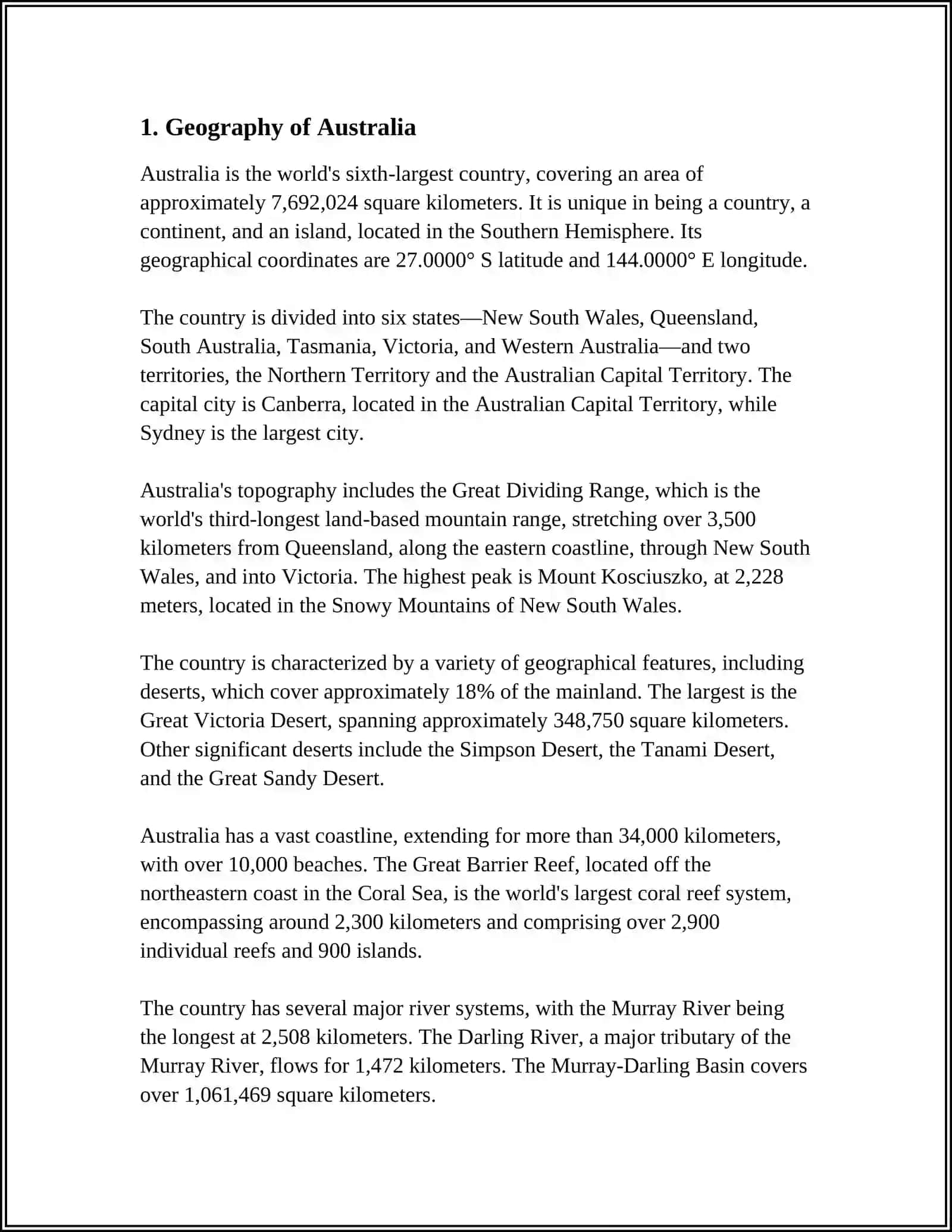 INFORMATION ABOUT AUSTRALIA 3