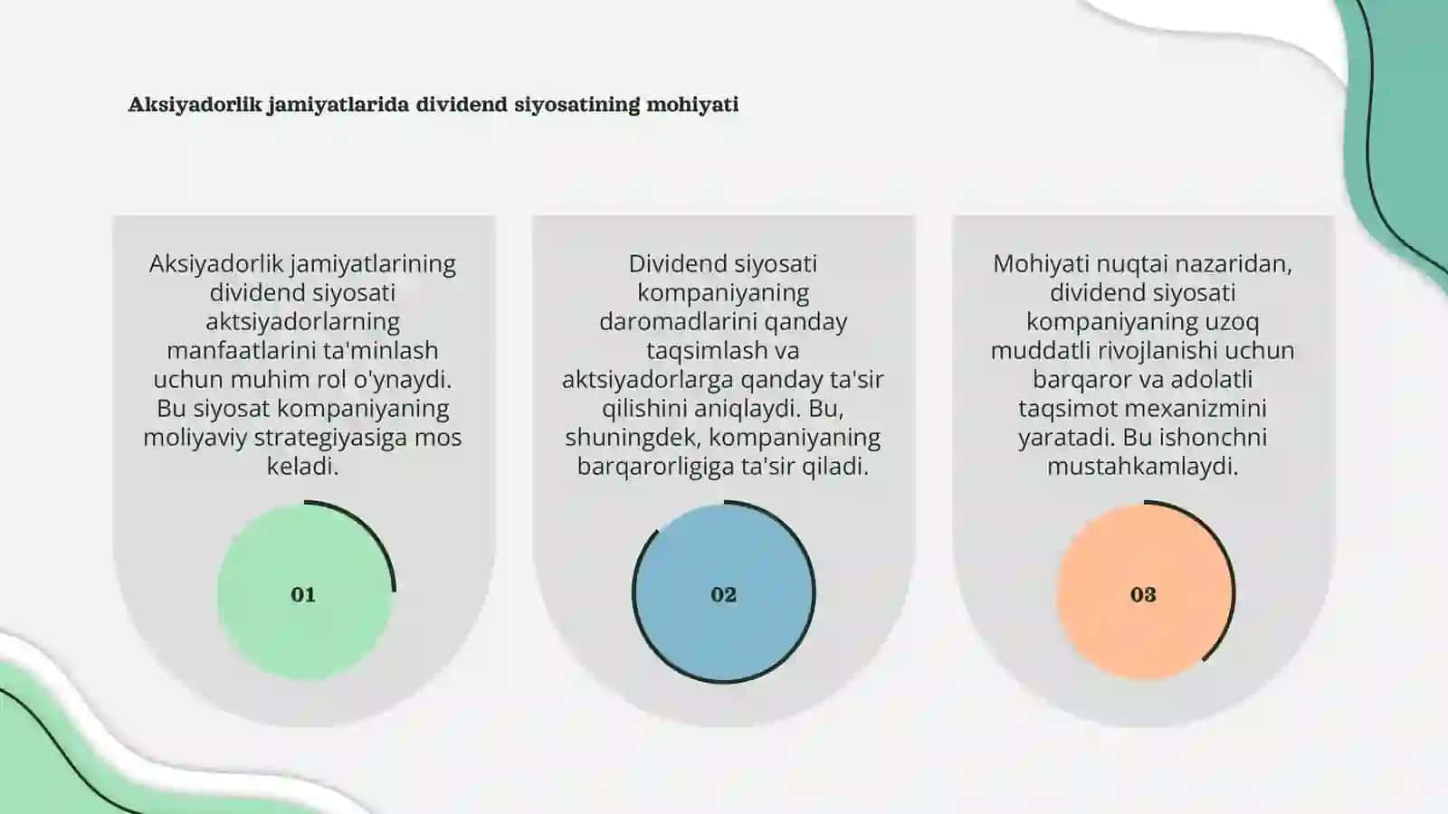 Aksiyadorlik jamiyatlarining divident siyosati 3