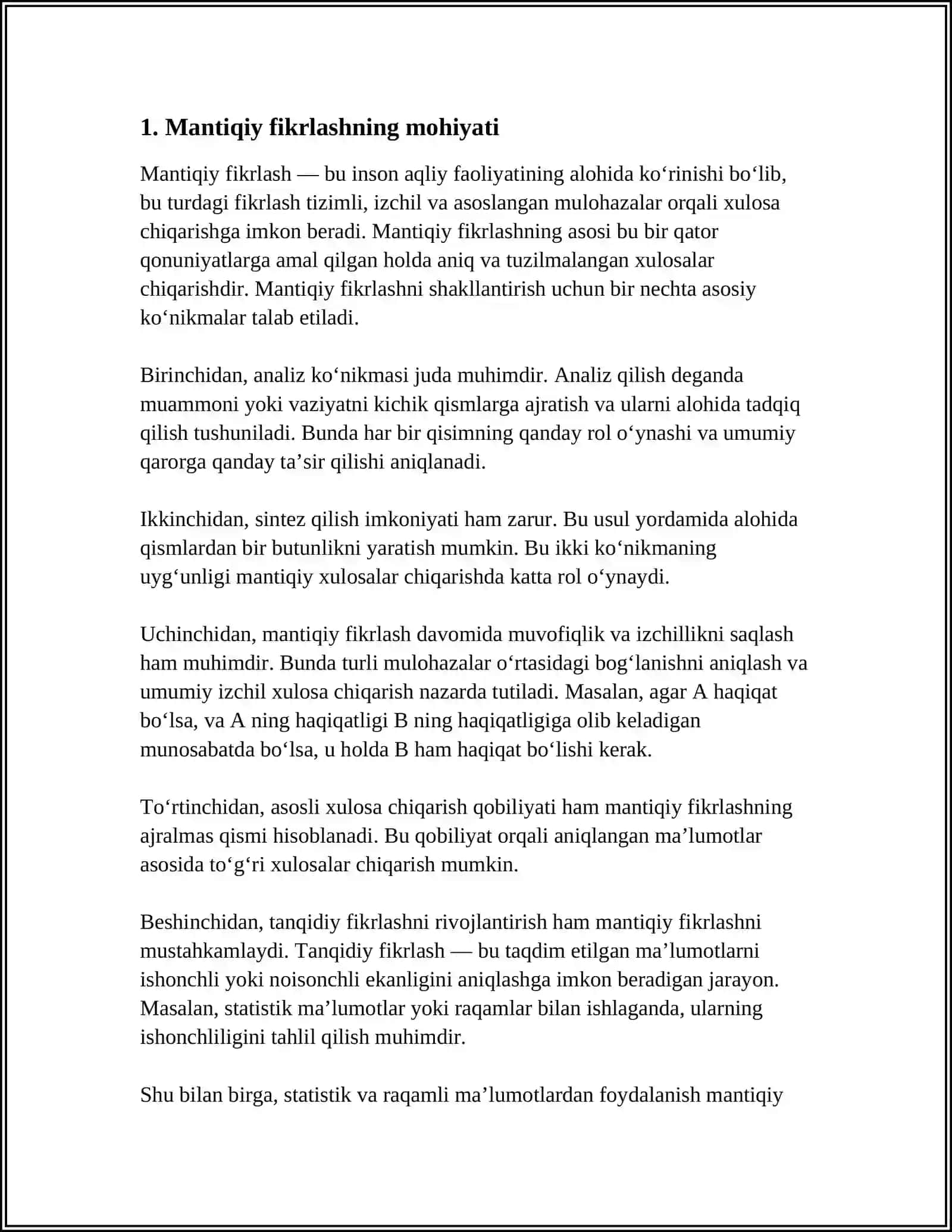 MANTIQIY FIKRLASHNING OMILLARI TALAB VA MEZONLARI 3