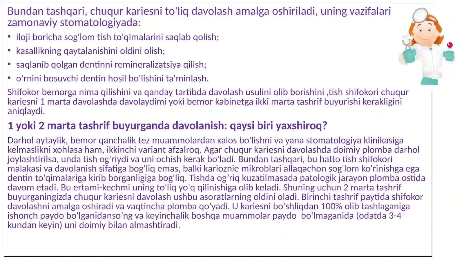 CHUQUR KARIESNI DAVOLASH 3