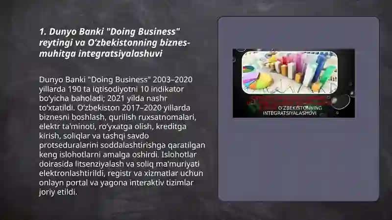 Iqtisodiy va ijtimoiy sohadagi ustuvor halqaro reytinglar va ularga O‘zbekistonning integratsiyalashuvi 3