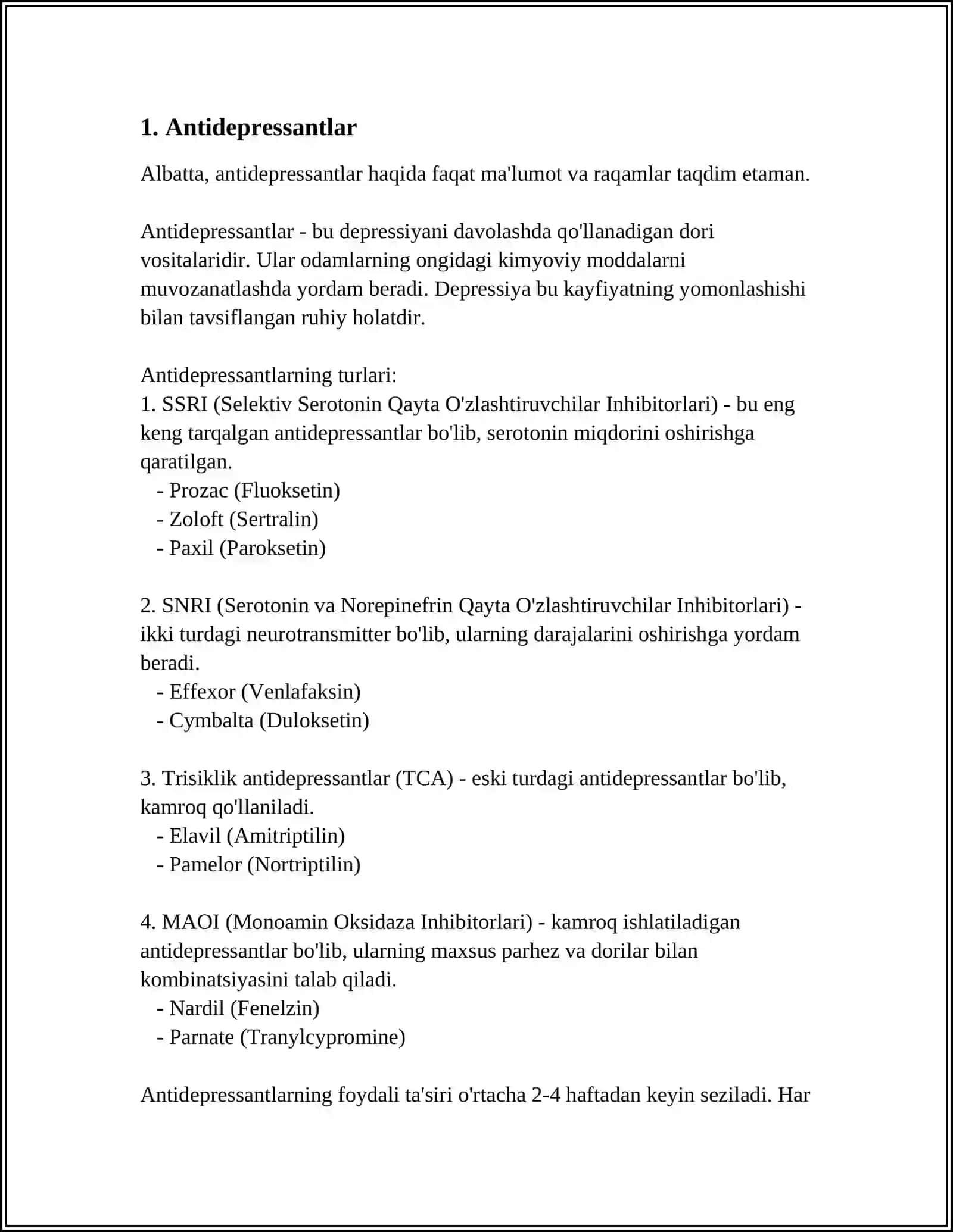 Antidepressantlar 3