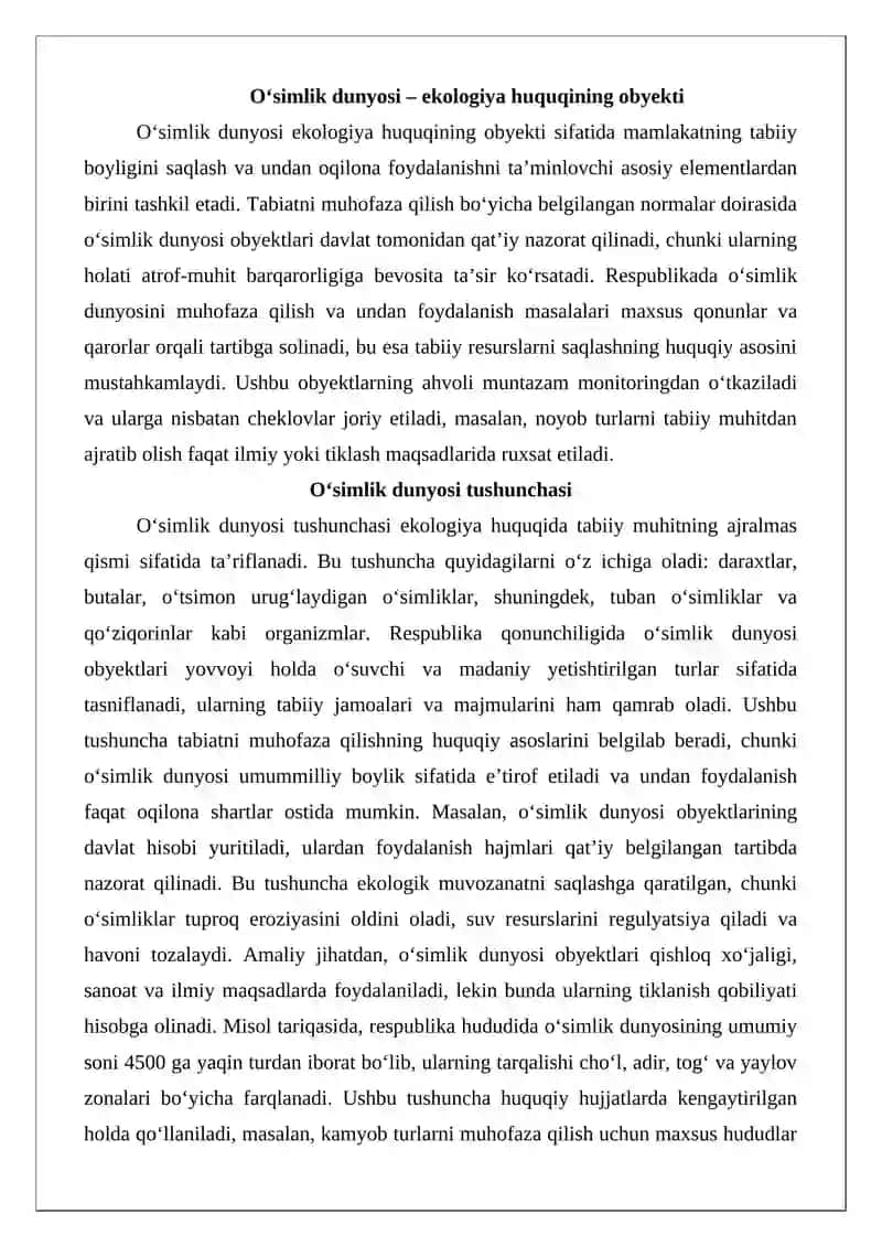 O‘simlik dunyosini muhofazalashning huquqiy tartibi 3