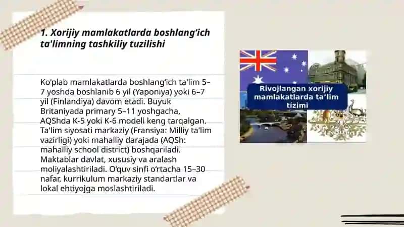 Xorijiy mamlakatlarda boshlangʻich ta'lim tarbiya tizimi 3
