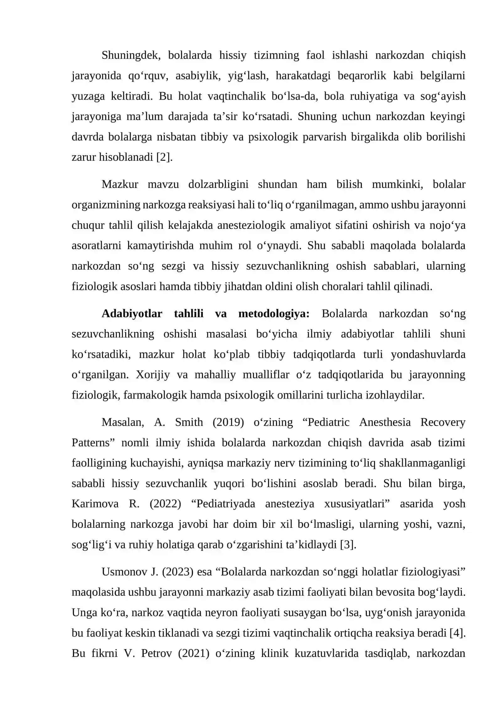 Bolalarda narkozdan so'ng sezgini yuqori bo'lishi 3