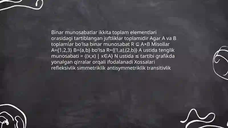 Binar munosabatlar va ularning xossalari 3