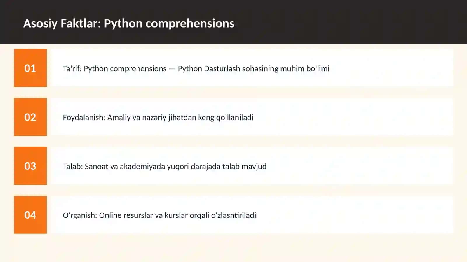 Python comprehensions 3