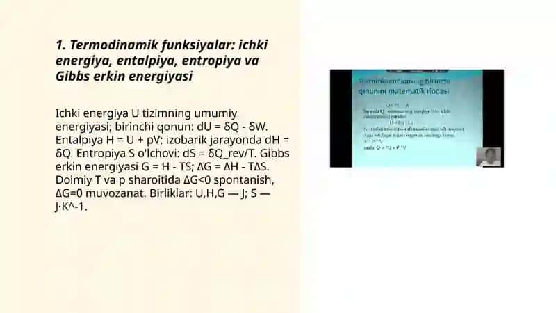Termodinamik funktsiyalr va muvozanat konstantalarini xisoblash usullari 3