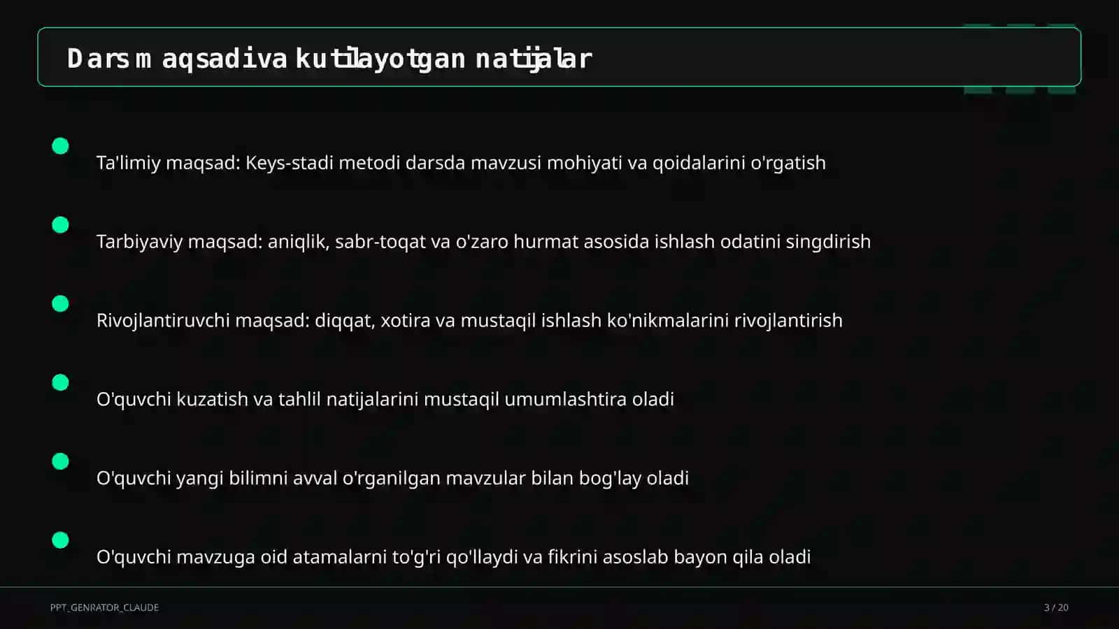 Keys-stadi metodi darsda 3