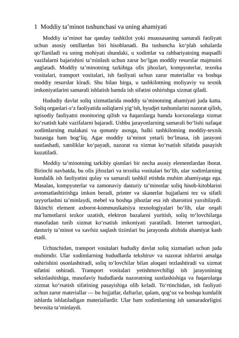 Hududiy davlat soliq xizmatilari organlarining moddiy ta'minoti 3