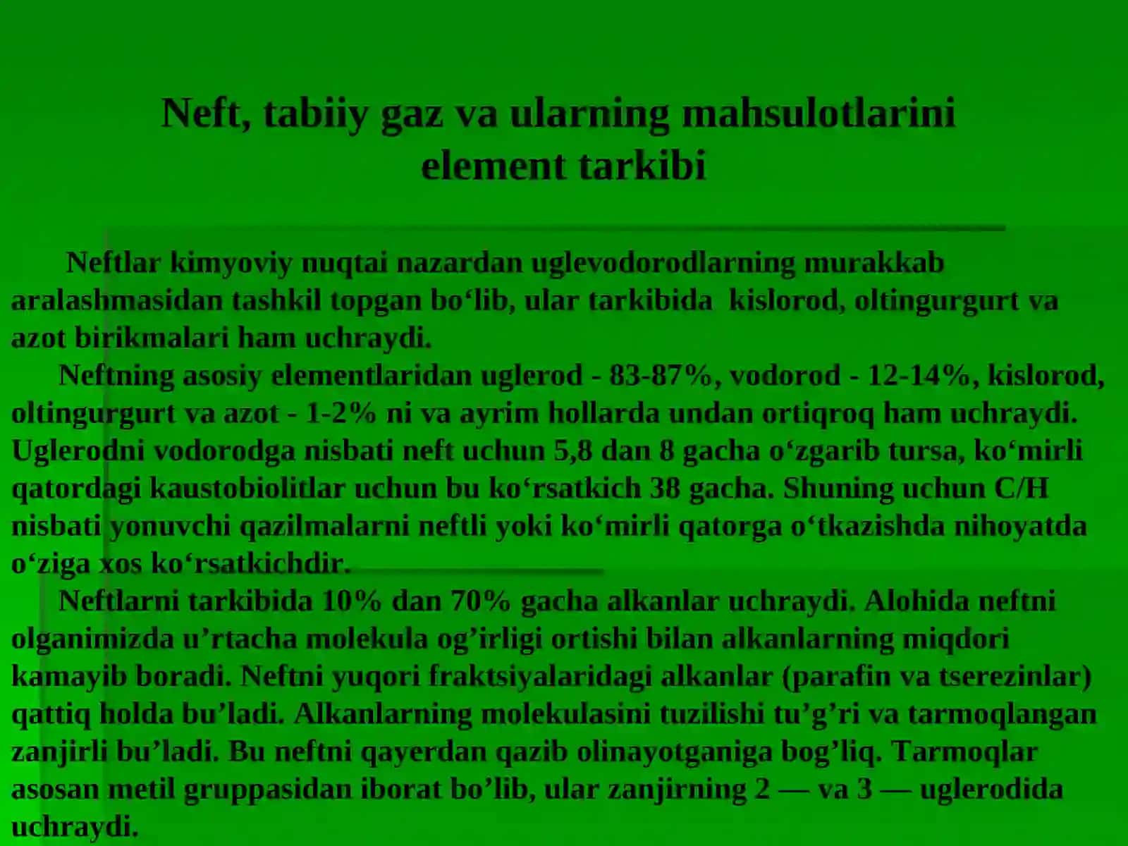 Neft va tabiiy gazning element tarkibi 3