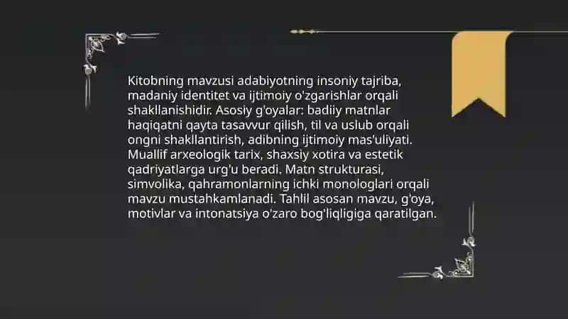 Jahon adiblari adabiyot haqida kitobini oʻrganish va sharh yozish 3