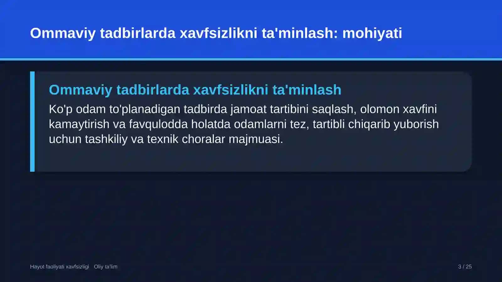 ommaviy axborot vositalarida ommaviy tadbirlarda xavfsizlikni ta'minlash 5545 3