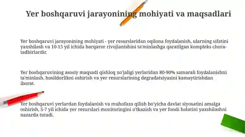 Yer boshqaruvining asoslari va uning yechimlari 3