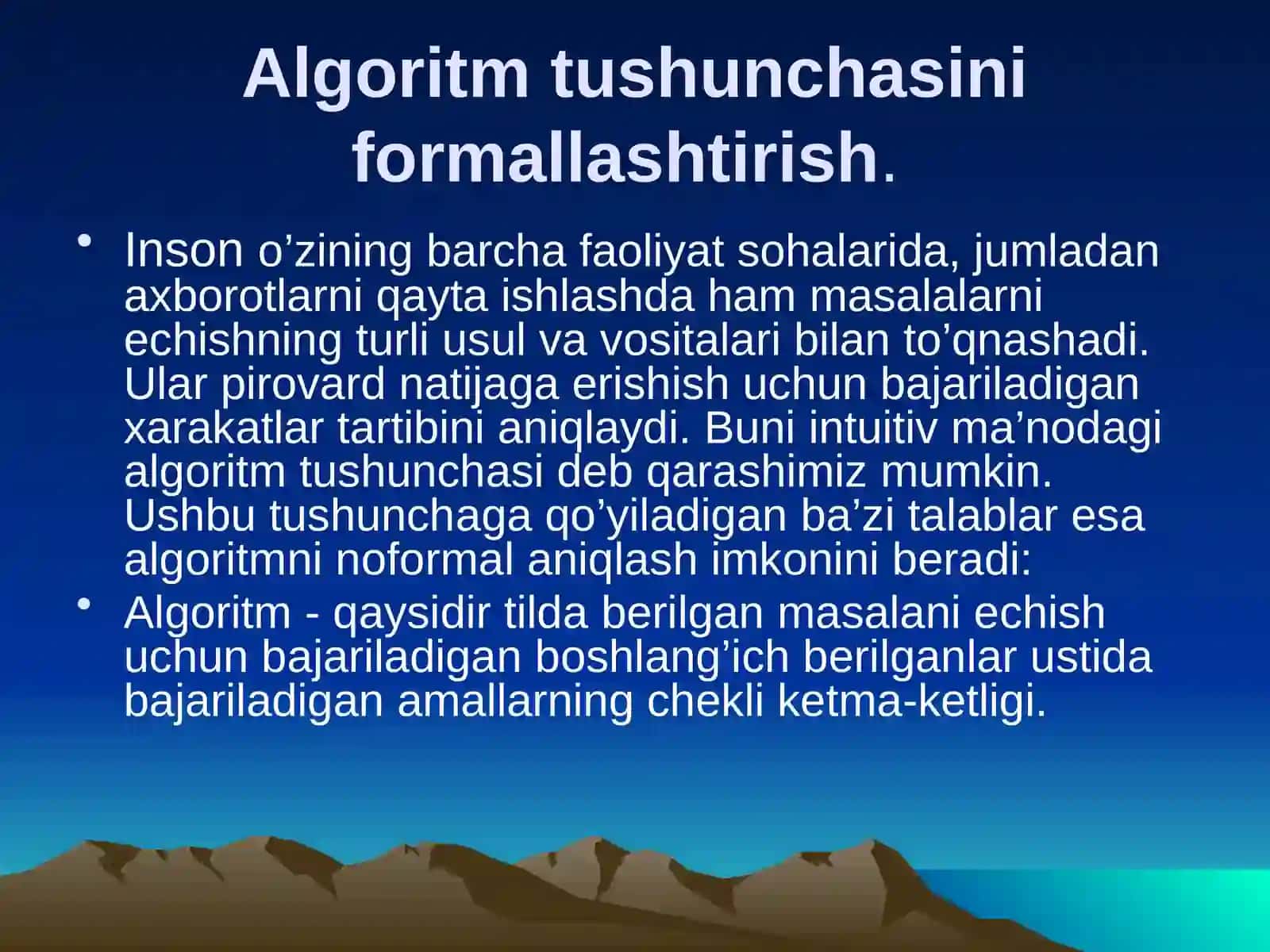Algoritm tushunchasi 3