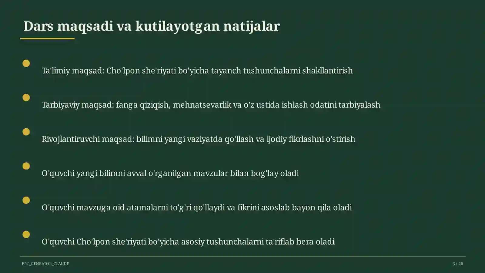 Cho'lpon she'riyati (7-sinf) 3