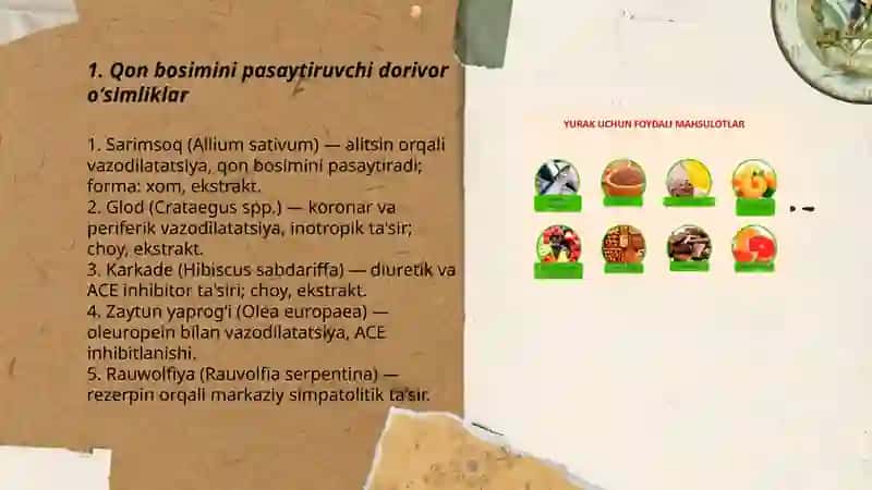 Yurak- tomir kasalliklariga tasir etuvchi dorivor oʻsimliklar Sultanova Dilnoza 3