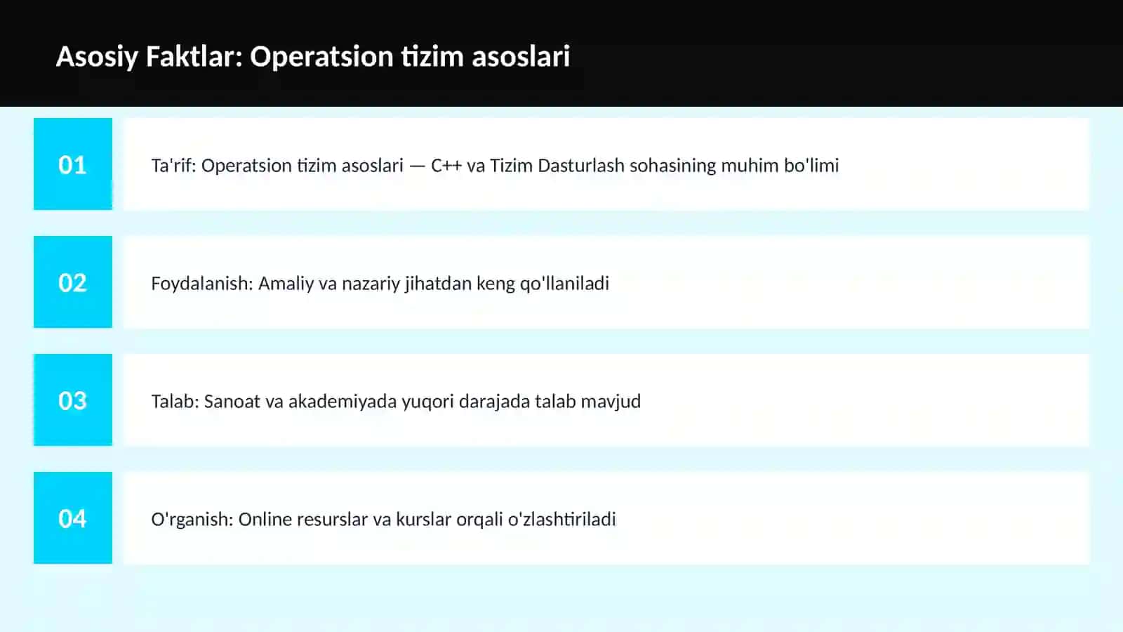 Operatsion tizim asoslari 3