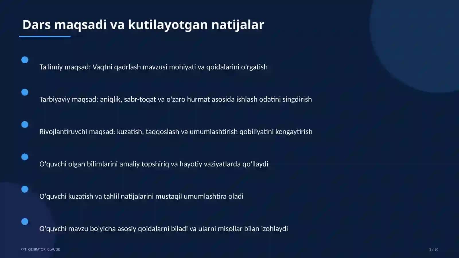 Vaqtni qadrlash (4-sinf) 3