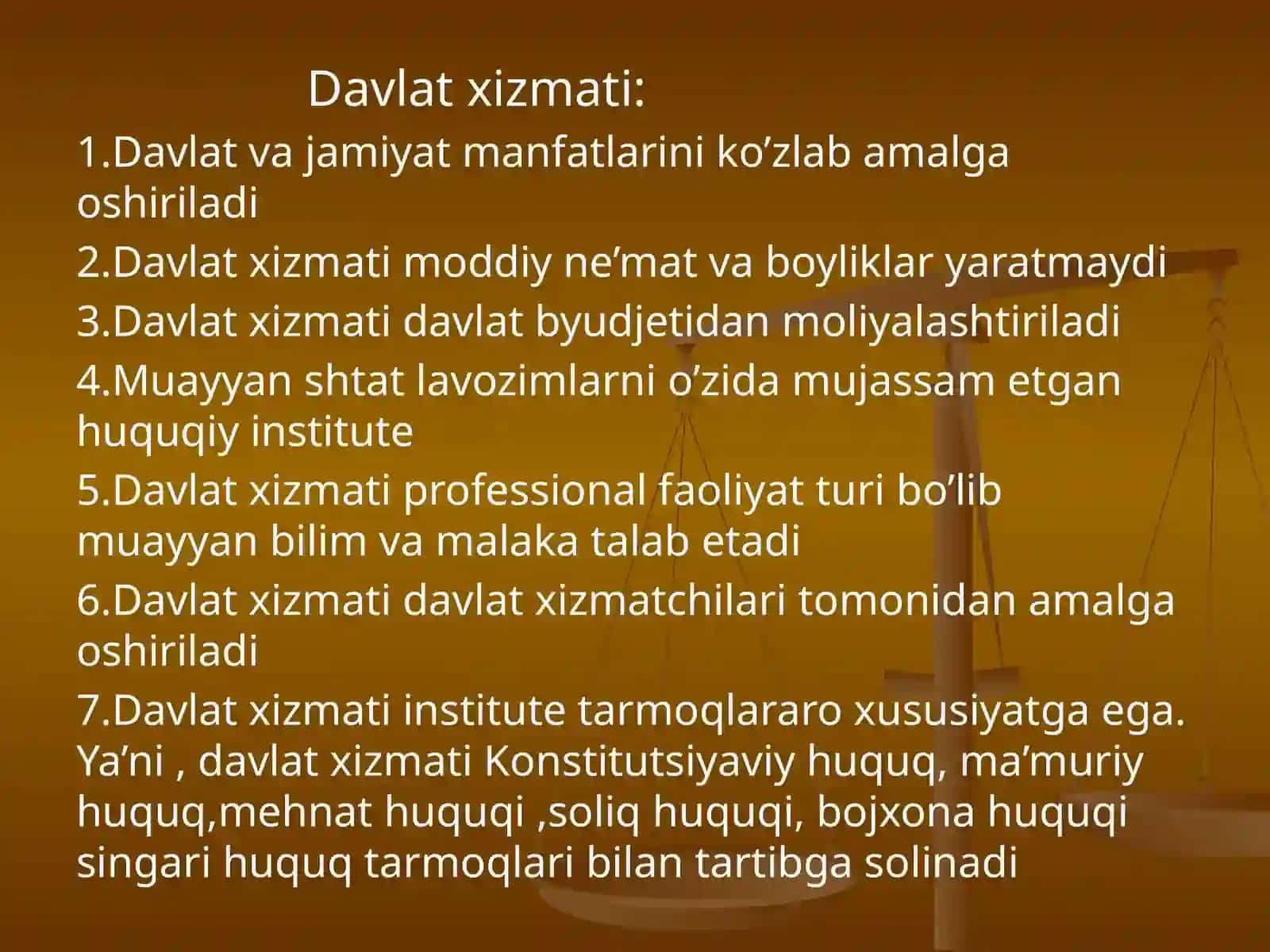 Ma’muriy Huquq “Davlat xizmati va uning turlari” 3