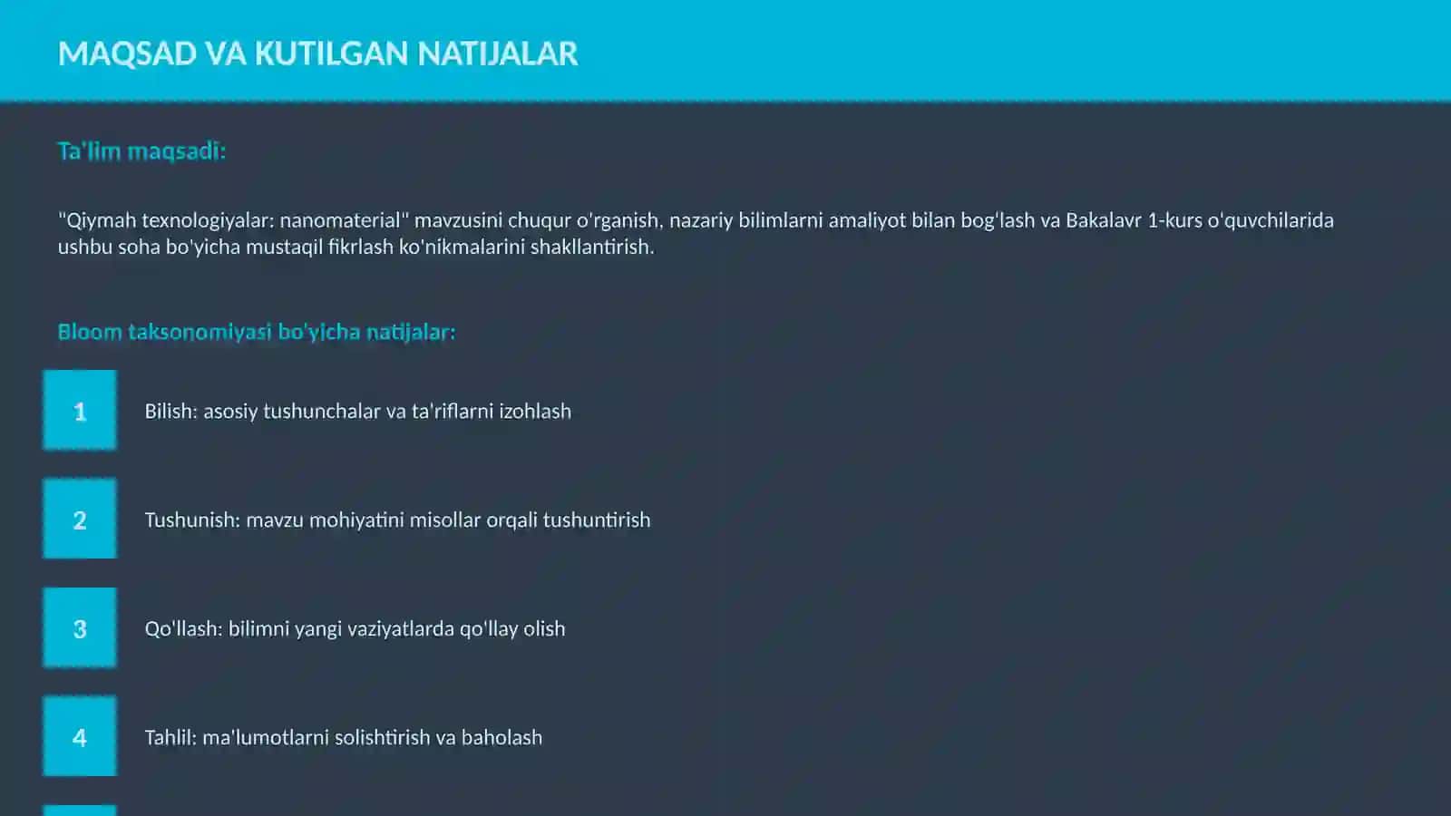 Qiymah texnologiyalar: nanomaterial 3