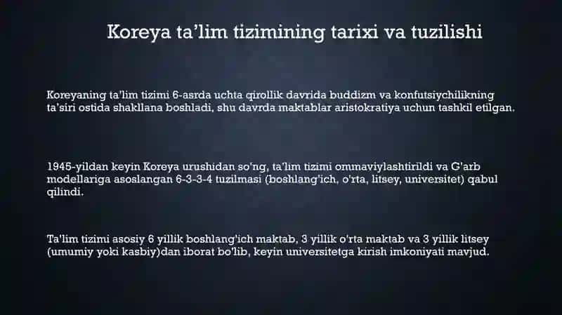 Janubiy Koreya ta'lim tizimi 3