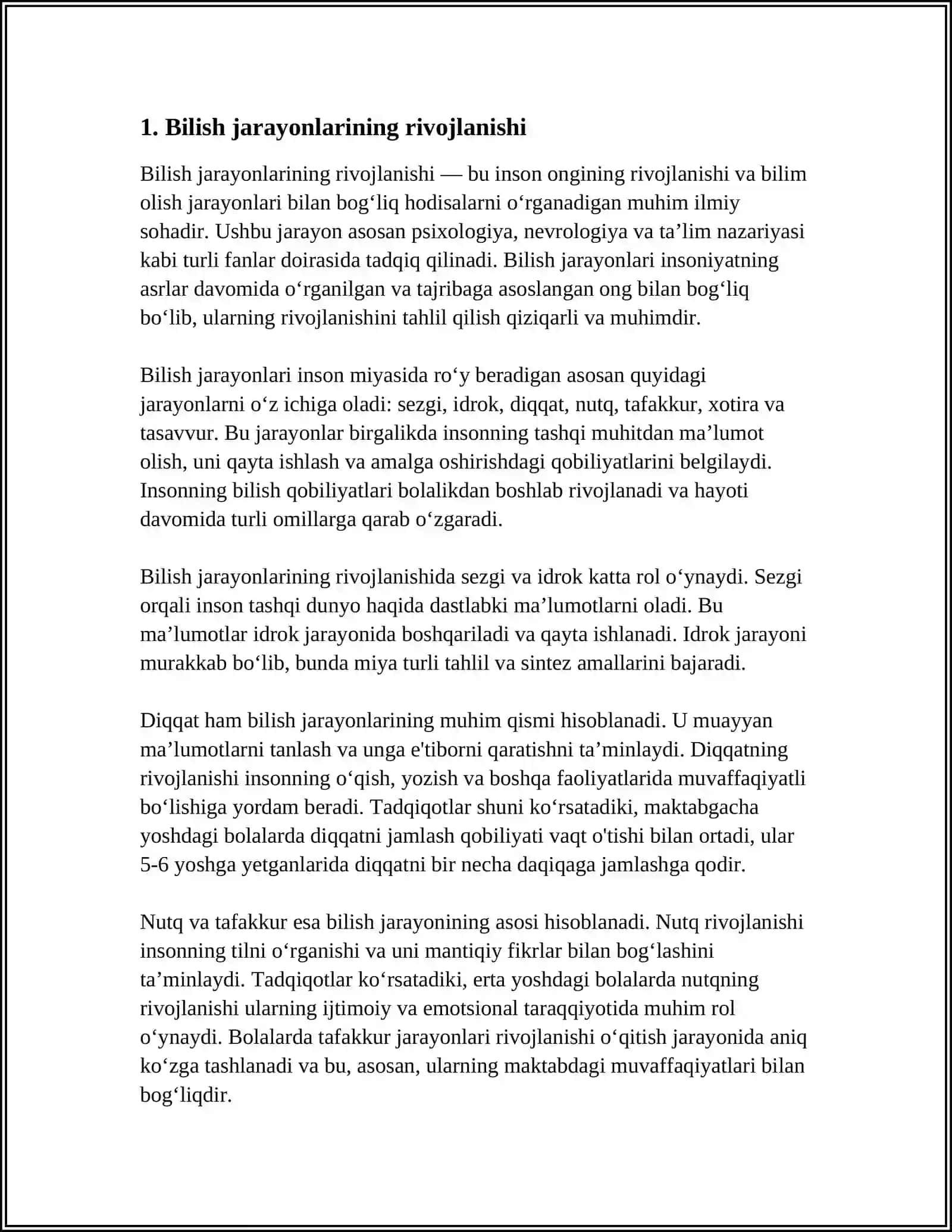 NUTQNING TEMP-RITM BUZILISHLARI BOʻLGAN BOLALARNING PSIXOLOGIK XUSUSIYATLARI ( BILISH JARAYONLARI, HISSIY-IRODAVIY SOXASI, SHAXSLARARO MUNOSABATI, FAOLIYATI) ULARNI TEKSHIRISH VA KORREKSIYALASH 3